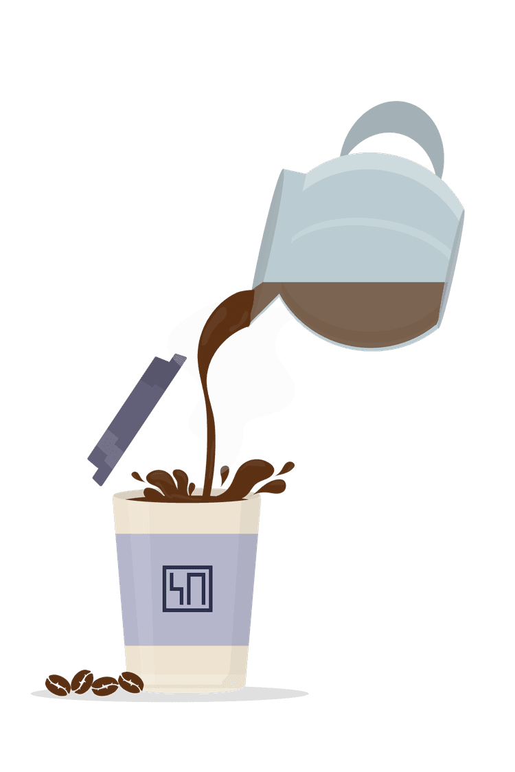 Coffee pouring illustration